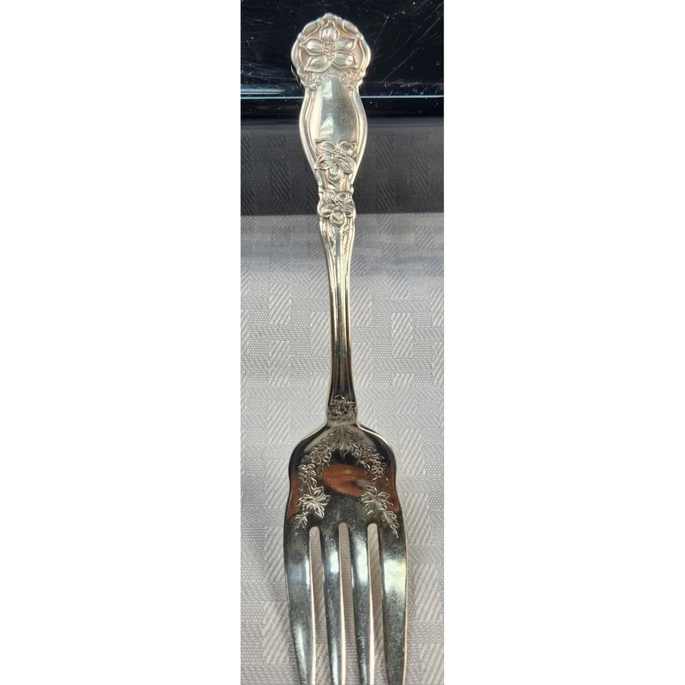 1910 Wm Rogers Silverplate Fork Ornate VICTORIAN